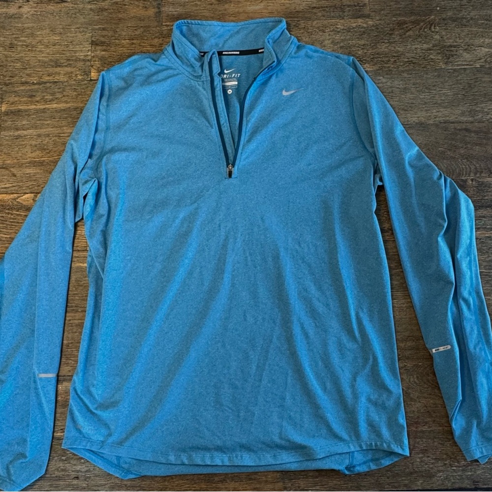 Nike Men's Light Blue Quarter-Zip Jacket